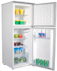 Refrigerador de aço inoxidável da porta dobro 138 litros acima do congelador e para baixo do refrigerador